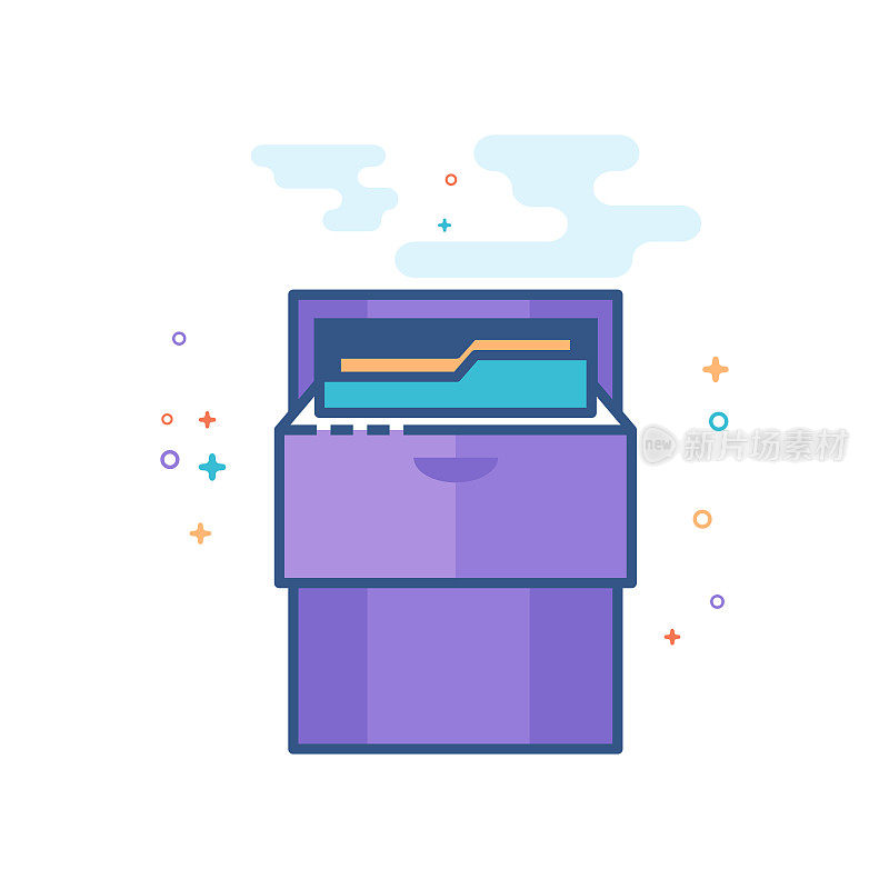 Flat Color Icon - Office cabinet